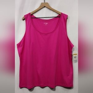 NWT Kim Rogers Woman Sleeveless Tank Top Women's 3X Pink Barbiecore Minimalist